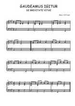 Téléchargez l'arrangement pour piano de la partition de Gaudeamus Igitur en PDF